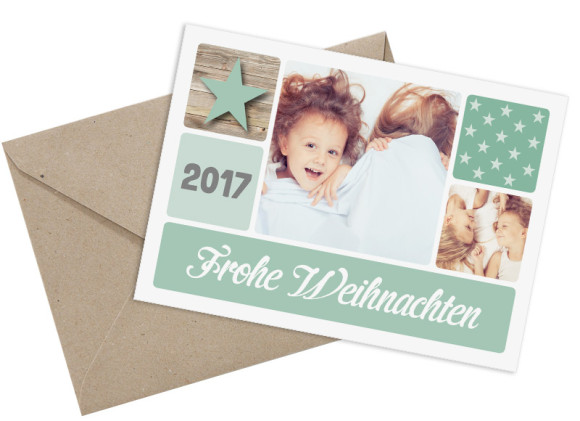 Weihnachtskarte (Postkarte, A6), Motiv: Lucia Farbversion: pistazie