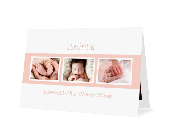 Babykarte Jette/Jannik FRESH (Klappkarte A6, Öffnung unten)
