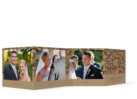 Foto-Leporello zur Hochzeit Rokko (Gastgeschenk) Beige/Braun