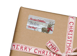 Geschenkaufkleber Christmas Deer (Etikett)