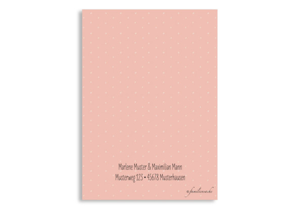 Save the Date-Karte Sweet Polka, Rückseite in apricot