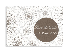 Save-The-Date-Hochzeitskarte Mandala (Postkarte A6) Beige