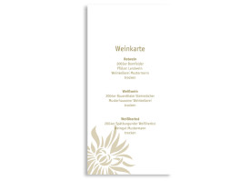 Menükarten zur Hochzeit Florenz (DIN Lang-Karte) Beige