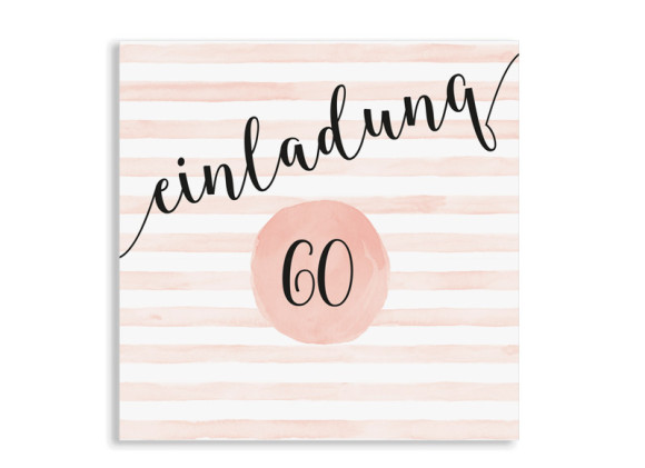 Einladung 60. Geburtstag Dots 'n Stripes