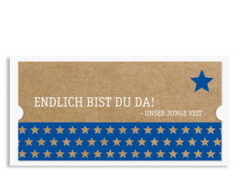 Karten zur Geburt Viola/Veit (Postkarte) Blau