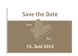 Save-The-Date-Karte London zur Hochzeit (Postkarte A6) Beige