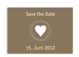 Save-The-Date-Karte Pur zur Hochzeit (Postkarte A6) Beige/Weiß