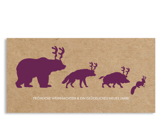 Weihnachtskarte Waldtiere (Postkarte)
