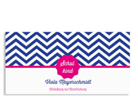 Einschulungskarten Hamptons Start Blau/Pink