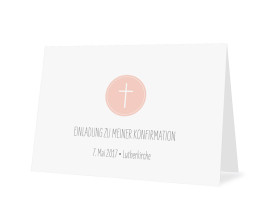 Einladung zur Konfirmation Pure Cross Apricot