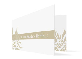 Einladung zur Goldenen Hochzeit Florenz (Klappkarte) Beige