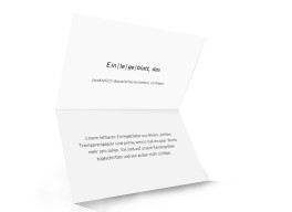 Bedruckte Klappeinleger C6 Öffnung unten (Transparent)