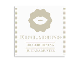 Einladungskarten Lady (quad. Postkarte) Beige