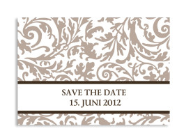 Save-The-Date-Hochzeitskarte Rokko Weiß (Postkarte A6)