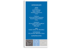 Hochzeitsmenükarten Athen Blau