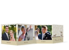 Foto-Leporello zur Hochzeit Oxford (Gastgeschenk) Beige/Braun