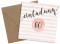 Einladungskarten 60. Geburtstag, Motiv: Dots 'n Stripes, (quadratische Postkarte), mit Briefhülle, Farbvariante: apricot