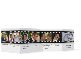 Foto-Leporello zur Hochzeit Hollywood (Gastgeschenk) Weiß