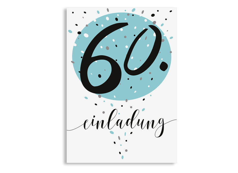 Einladung zum 60. Geburtstag Konfetti