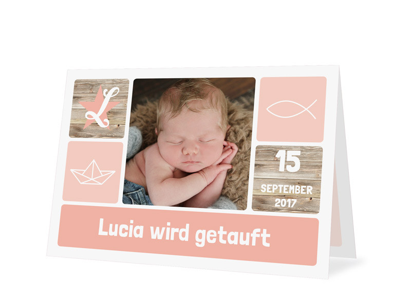 Einladungskarte Zur Taufe Lucia Luca