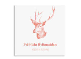 Weihnachtsgrüße Pure Deer (quadratische Postkarte)