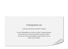 Bedruckte Einlegeblätter DIN Lang (Transparentpapier) Transparent