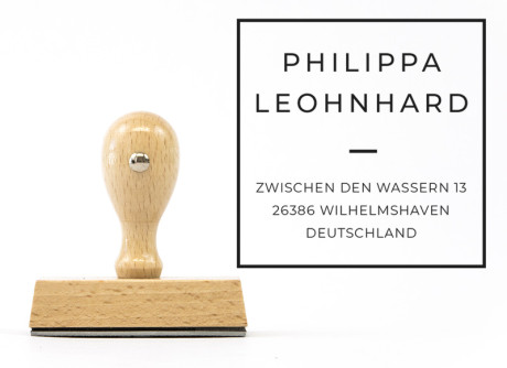 Personalisierter Adressstempel "Wilhelmshaven" (Holzstempel)